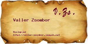Valler Zsombor névjegykártya